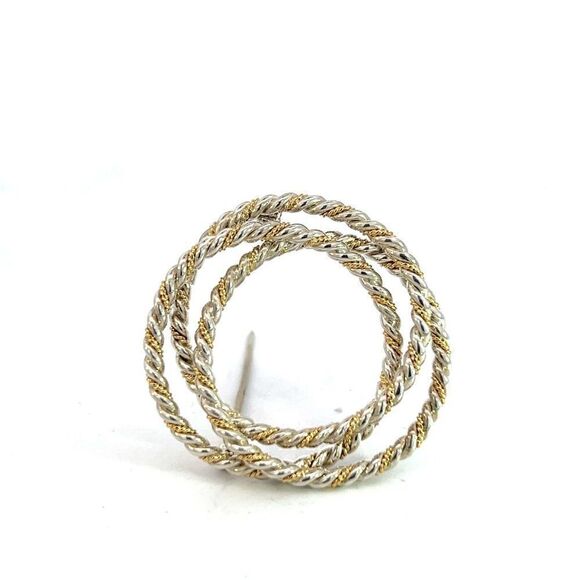 Tiffany & Co Estate Triple Wreath Brooch Pin 18K Silver TIF540 - Picture 6 of 9